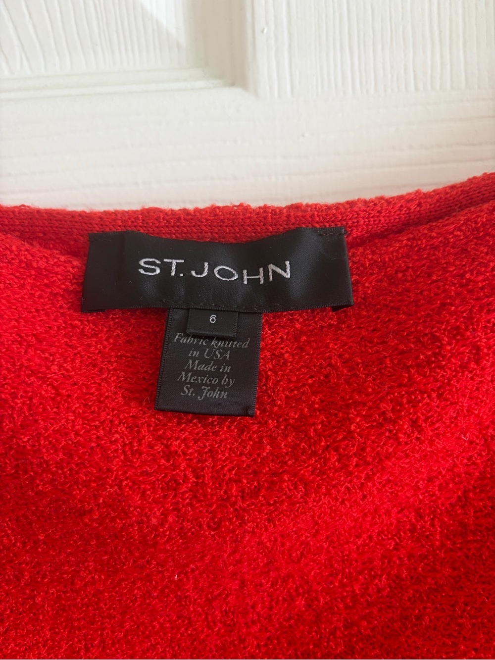 Red Classic Women's Pencil Skirt by St. John - Picture 3 of 3